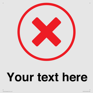 Custom plain background, red cross in a circle sign